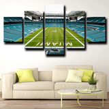 NFL Football  Miami Dolphins Hard Rock Stadium 5 Piece Canvas Wall Art Painting Wallpaper Poster Picture Print Photo Decor