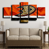 Anaheim Ducks NHL Hockey Sports Team Logo 5 Piece Canvas Wall Art Painting Wallpaper Poster Picture Print Photo Decor