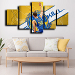NBA Basketball Stephen Curry Golden State Warriors 5 Piece Canvas Wall Art Painting Wallpaper Poster Picture Print Photo Decor