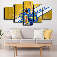 NBA Basketball Stephen Curry Golden State Warriors 5 Piece Canvas Wall Art Painting Wallpaper Poster Picture Print Photo Decor
