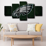 NFL Football Team Philadelphia Eagles Logo 5 Piece Canvas Wall Art Painting Wallpaper Poster Picture Print Photo Decor
