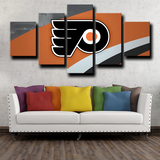 Philadelphia Flyers Logo NHL Hockey Sports Team 5 Piece Canvas Wall Art Painting Wallpaper Poster Picture Print Photo Decor