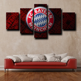 Bayern Munich Football Club Logo Bundesliga Team 5 Piece Canvas Wall Art Painting Wallpaper Poster Picture Print Photo Decor
