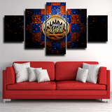 New York Mets MLB Baseball Team Creative Logo 5 Piece Canvas Wall Art Painting Wallpaper Poster Picture Print Photo Decor