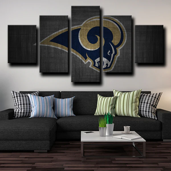 Los Angeles Rams Logo NFL Football Sports Team 5 Piece Canvas Wall Art ...