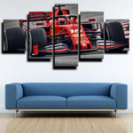 Formula 1 Racing Car Ferrari SF90 Sports Car 5 Piece Canvas Wall Art Painting Wallpaper Poster Picture Print Photo Decor