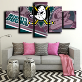 Anaheim Ducks Logo Crest NHL Hockey Sports Team 5 Piece Canvas Wall Art Painting Wallpaper Poster Picture Print Photo Decor