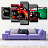 Ferrari SF90 Formula 1 Racing Car Sports Car 5 Piece Canvas Wall Art Painting Wallpaper Poster Picture Print Photo Decor