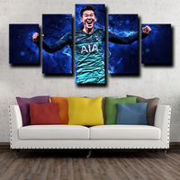 Heung-Min Son Tottenham Hotspur FC Forward Soccer 5 Piece Canvas Wall Art Painting Wallpaper Poster Picture Print Photo Decor