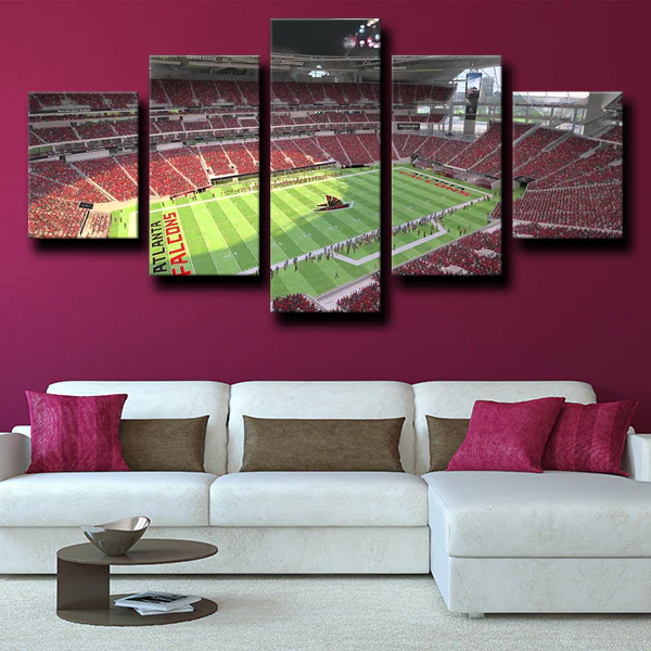 Atlanta Falcons NFL Football Mercedes Benz Stadium 5 Piece Canvas Wall Art Painting Wallpaper Poster Picture Print Photo Decor