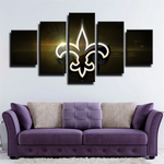 New Orleans Saints NFL American Sports Team Logo 5 Piece Canvas Wall Art Painting Wallpaper Poster Picture Print Photo Decor
