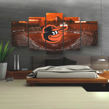 Baltimore Orioles MLB Baseball Team and Stadium 5 Piece Canvas Wall Art Painting Wallpaper Poster Picture Print Photo Decor