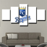 MLB Kansas City Royals Baseball Sports Team Logo 5 Piece Canvas Wall Art Painting Wallpaper Poster Picture Print Photo Decor
