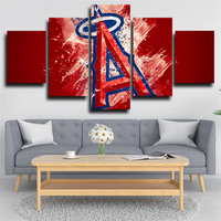 Los Angeles Angels MLB Baseball Team Logo 5 Piece Canvas Wall Art Painting Wallpaper Poster Picture Print Photo Decor