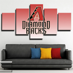 Arizona Diamondbacks MLB Baseball Sports Team Logo 5 Piece Canvas Wall Art Painting Wallpaper Poster Picture Print Photo Decor