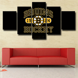 NHL Hockey Sports Team Boston Bruins 1924 Logo 5 Piece Canvas Wall Art Painting Wallpaper Poster Picture Print Photo Decor