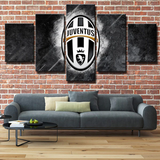 Serie A Football Club Juventus FC Soccer Team Logo 5 Piece Canvas Wall Art Painting Wallpaper Poster Picture Print Photo Decor