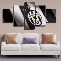 The Zebras Serie A Football Club Juventus FC Logo 5 Piece Canvas Wall Art Painting Wallpaper Poster Picture Print Photo Decor