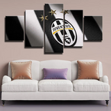 The Zebras Serie A Football Club Juventus FC Logo 5 Piece Canvas Wall Art Painting Wallpaper Poster Picture Print Photo Decor