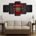Arsenal The Gunners Premier League Football Team Logo 5 Piece Canvas Wall Art Painting Wallpaper Poster Picture Print Photo Decor