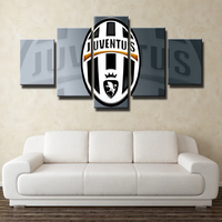 Italian Football Club Juventus FC Logo Soccer Team 5 Piece Canvas Wall Art Painting Wallpaper Poster Picture Print Photo Decor