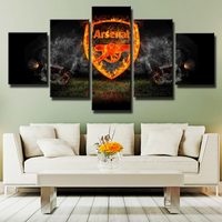 Premier League Football Team Arsenal FC Logo 5 Piece Canvas Wall Art Painting Wallpaper Poster Picture Print Photo Decor