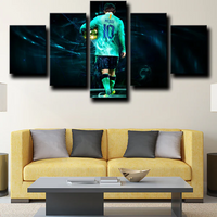 Lionel Messi FC Barcelona Forward Football Legend 5 Piece Canvas Wall Art Painting Wallpaper Poster Picture Print Photo Decor