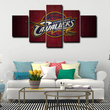 Cleveland Cavaliers NBA Basketball Sports Logo 5 Piece Canvas Wall Art Painting Wallpaper Poster Picture Print Photo Decor