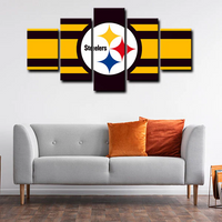 Pittsburgh Steelers NFL Football Sports Team Logo 5 Piece Canvas Wall Art Painting Wallpaper Poster Picture Print Photo Decor