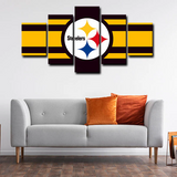 Pittsburgh Steelers NFL Football Sports Team Logo 5 Piece Canvas Wall Art Painting Wallpaper Poster Picture Print Photo Decor