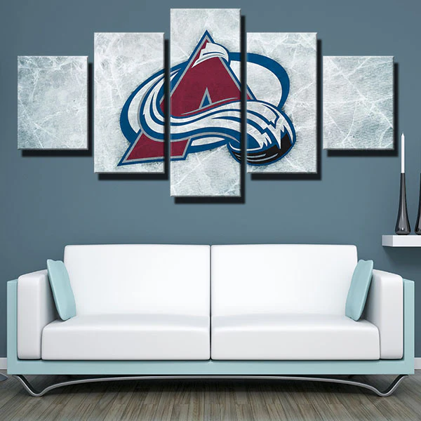 NHL Hockey Sports Colorado Avalanche Team Logo 5 Piece Canvas Wall Art Painting Wallpaper Poster Picture Print Photo Decor