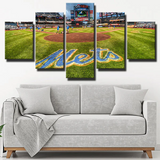 MLB Baseball Team New York Mets Home Stadium 5 Piece Canvas Wall Art Painting Wallpaper Poster Picture Print Photo Decor