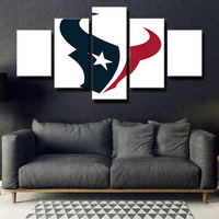 Houston Texans NFL Football Sports Team Logo White 5 Piece Canvas Wall Art Painting Wallpaper Poster Picture Print Photo Decor