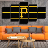 Pittsburgh Pirates MLB Baseball Sports Team Logo 5 Piece Canvas Wall Art Painting Wallpaper Poster Picture Print Photo Decor