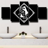 MLB Chicago White Sox Baseball Sports Team Logo 5 Piece Canvas Wall Art Painting Wallpaper Poster Picture Print Photo Decor