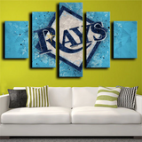 Tampa Bay Rays MLB Baseball Sports Team Logo 5 Piece Canvas Wall Art Painting Wallpaper Poster Picture Print Photo Decor