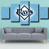 MLB Tampa Bay Rays Baseball Sports Team Logo 5 Piece Canvas Wall Art Painting Wallpaper Poster Picture Print Photo Decor