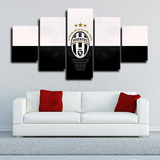 Juventus FC Italian Serie A Football Team Logo 5 Piece Canvas Wall Art Painting Wallpaper Poster Picture Print Photo Decor