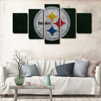 American NFL Football Team Pittsburgh Steelers Logo 5 Piece Canvas Wall Art Painting Wallpaper Poster Picture Print Photo Decor