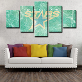Dallas Stars NHL Hockey Sports Team Logo 5 Piece Canvas Wall Art Painting Wallpaper Poster Picture Print Photo Decor