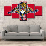 Florida Panthers NHL Hockey Sports Team Logo 5 Piece Canvas Wall Art Painting Wallpaper Poster Picture Print Photo Decor