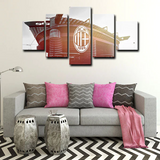 AC Milan Football Club Soccer Team San Siro Stadium 5 Piece Canvas Wall Art Painting Wallpaper Poster Picture Print Photo Decor