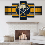 Buffalo Sabres Logo NHL Hockey Sports Team 5 Piece Canvas Wall Art Painting Wallpaper Poster Picture Print Photo Decor