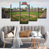 Chicago Cubs Home Wrigley Field View Baseball team 5 Piece Canvas Wall Art Painting Wallpaper Poster Picture Print Photo Decor
