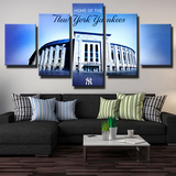 Home Of The New York Yankees Stadium MLB Baseball 5 Piece Canvas Wall Art Painting Wallpaper Poster Picture Print Photo Decor