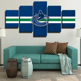 Vancouver Canucks Stripes Logo NHL Hockey Sports 5 Piece Canvas Wall Art Painting Wallpaper Poster Picture Print Photo Decor