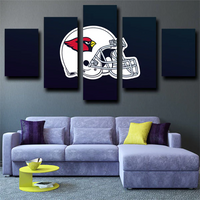 NFL Football Team Arizona Cardinals Helmet Logo 5 Piece Canvas Wall Art Painting Wallpaper Poster Picture Print Photo Decor