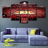 Chicago Bulls Court Stadium NBA Basketball Team 5 Piece Canvas Wall Art Painting Wallpaper Poster Picture Print Photo Decor