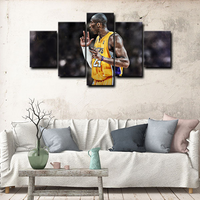 NBA Basketball Legend Kobe Bryant Los Angeles Lakers 5 Piece Canvas Wall Art Painting Wallpaper Poster Picture Print Photo Decor