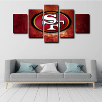 NFL Sports Team San Francisco 49ers Logo 5 Piece Canvas Wall Art Painting Wallpaper Poster Picture Print Photo Decor